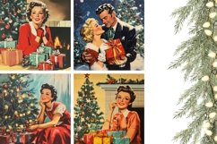 Retro Christmas Woman Pillowcase, Christmas Pillow Case PNG Product Image 3