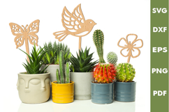 Plant Stakes Decoration |Garden Topper Laser cut SVG, Cricut Product Image 1