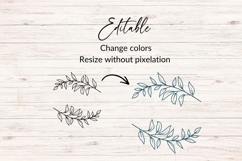 Hand Drawn Wedding Name SVG With Leaf Branch Details Product Image 3