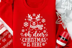 Oh Deer Christmas Is Here Svg, Funny Christmas Reindeer Svg. Product Image 4