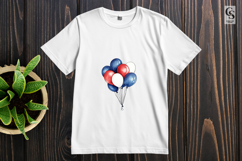 Patriotic Balloon Watercolor Clipart PNG Product Image 3