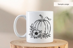 Hand Drawn Floral Pumpkin SVG With Leaves Product Image 3