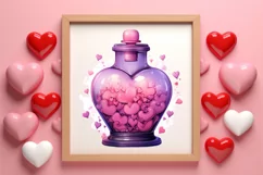 Pink Valentines Day Hearts Clipart, Valentine Hearts Clipart Product Image 3
