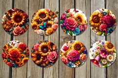Butterfly &amp; sunflowers | Car coaster &amp; key chain sublimation Product Image 3