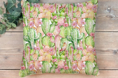 Watercolor Cactus Seamless Pattern Product Image 3
