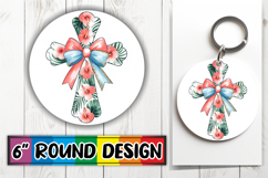 Playful Circle Car Coaster Design, Flower Cross Product Image 1