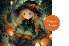 Halloween Witch Tumbler, Kawaii Witch Sublimation Product Image 3