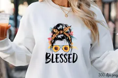 BLESSED PNG, Sunflower Mom Life Sublimation PNG Product Image 3