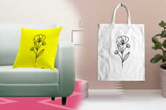 Single Stem Floral Line Art Embroidery Design Product Image 3