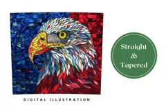 Patriotic Tumbler Wrap, Stained Glass Eagle Tumbler Template Product Image 3