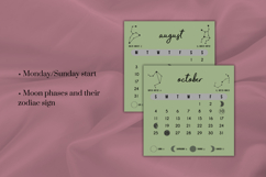 2026 Printable Desk Calendar - Zodiac | Sage Green Product Image 3