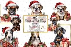 Christmas Dogs Clipart bundle, Dog breeds in Christmas Product Image 6
