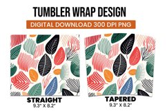 Abstract Shapes And Leaves Tumbler Wrap Sublimation Product Image 3