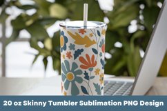 Flowers Seamless Pattern 20 oz Tumbler Sublimation PNG Product Image 3