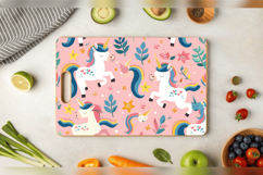 Whimsical Unicorn Cutting Boards sublimation Design Product Image 3