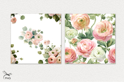 Watercolor floral digital paper, seamless pattern Product Image 3