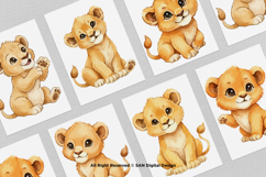 15 Bundle Watercolor Cute Lion King Jungle Animal Wildlife Product Image 3