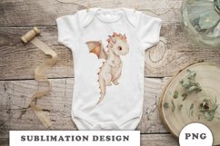Watercolor cute Dragon sublimation png Product Image 3