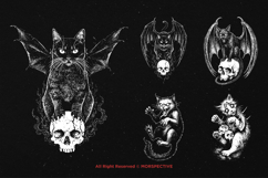 10 Bundle Dark Art Death Cat Kitten Animal Horror Scary Product Image 5
