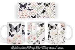 Flower Coffee Mug PNG, Floral Sublimation Mug Full Wrap Product Image 1