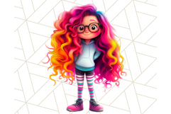 Cute Girl Clipart PNG, Playful Character Illustration Product Image 3