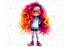 Cute Girl Clipart PNG, Playful Character Illustration Product Image 3