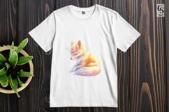 Fantasy Unicorn Fox Illustration Clipart Sublimation PNG Product Image 2