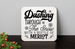 Dashing through the snow with a bottle of merlot SVG Product Image 3
