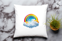Colorful Rainbow And Cloud Clipart Sublimation PNG Product Image 3