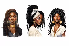 African American woman clipart, 15 PNG Digital Download Product Image 3