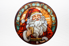 Stained Glass Painting Of Santa Clipart PNG Product Image 3