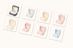 Watercolor Engagement Ring Boxes Clipart Product Image 3