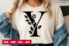 Letter Y Leaves SVG PNG Product Image 1