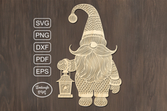 Gnome lasercut svg, Christmas laser cut ornament or keychain Product Image 3