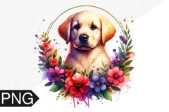 Dog Flowers Sublimation - Dog Clipart PNG Design Product Image 1