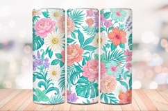 Soft Garden Seamless 20 OZ Skinny Tumbler Wrap Sublimation. Product Image 3