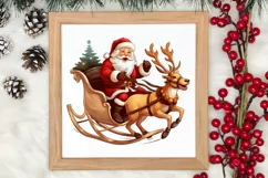 Christmas Sleigh Sublimation Clipart, Christmas PNG Product Image 3
