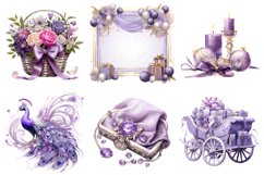 Charm Purple Christmas Clipart Bundle, Set of 20 Png Bundle Product Image 3
