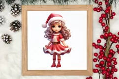 Christmas Cute Girl Sublimation Clipart, Christmas Cute Product Image 3