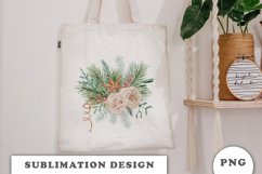 Watercolor Christmas bouquet sublimation Product Image 3