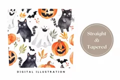 Cartoon Halloween Tumbler Design, Watercolor Halloween Print Product Image 3