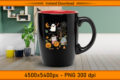 Cute Christmas Ghost Cat and Pumpkin Witch PNG Product Image 3