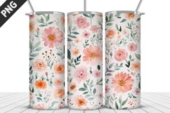 Flowers Tumbler Wrap | Sublimation Design | Tumbler PNG Product Image 1