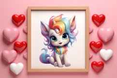 Cute Baby Unicorn Clipart, Valentines Day Couplet Product Image 3