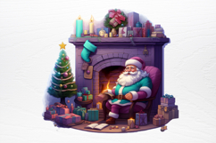 Christmas purple santa claus sublimation PNG Product Image 3