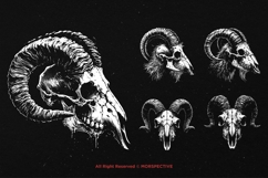 10 Bundle Dark Art Goat Skull Head Bones Demon Horror Tattoo Product Image 5