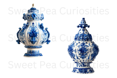 Blue Toile, Ephemera, PNG, Clipart, Junk Journal, flowers Product Image 3