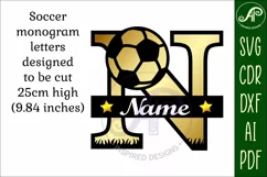 Football or Soccer Capital Monogram Letter N SVG Product Image 3