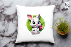 White Bunny Rabbit Cartoon Clipart Sublimation Png Product Image 3