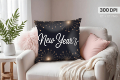 Happy New Year PNG Pillow, Festive New Year's Eve 2026 PNG Product Image 1